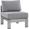 Modway Shore Armless Outdoor Patio Aluminum Chair EEI-2263-SLV-GRY Silver Gray