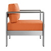 Modway Shore Outdoor Patio Aluminum Armchair EEI-2266-SLV-ORA Silver Orange