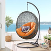 Modway Hide Outdoor Patio Swing Chair With Stand EEI-2273-GRY-ORA Gray Orange