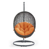 Modway Hide Outdoor Patio Swing Chair With Stand EEI-2273-GRY-ORA Gray Orange