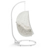 Modway Hide Outdoor Patio Swing Chair With Stand EEI-2273-WHI-BEI White Beige