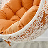 Modway Hide Outdoor Patio Swing Chair With Stand EEI-2273-WHI-ORA White Orange