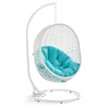 Modway Hide Outdoor Patio Swing Chair With Stand EEI-2273-WHI-TRQ White Turquoise