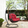 Modway Arbor Outdoor Patio Wood Swing Chair EEI-2279-RED-SET Red