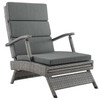 Modway Envisage Chaise Outdoor Patio Wicker Rattan Lounge Chair EEI-2301-LGR-CHA Light Gray Charcoal