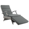 Modway Envisage Chaise Outdoor Patio Wicker Rattan Lounge Chair EEI-2301-LGR-CHA Light Gray Charcoal