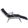 Modway Envisage Chaise Outdoor Patio Wicker Rattan Lounge Chair EEI-2301-LGR-NAV Light Gray Navy