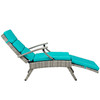 Modway Envisage Chaise Outdoor Patio Wicker Rattan Lounge Chair EEI-2301-LGR-TRQ Light Gray Turquoise