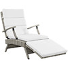 Modway Envisage Chaise Outdoor Patio Wicker Rattan Lounge Chair EEI-2301-LGR-WHI Light Gray White