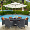 Modway Summon 8 Piece Outdoor Patio Sunbrella® Dining Set EEI-2329-GRY-TUS-SET Canvas Tuscan