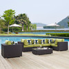 Modway Convene 7 Piece Outdoor Patio Sectional Set EEI-2350-EXP-PER-SET Espresso Peridot