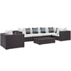 Modway Convene 7 Piece Outdoor Patio Sectional Set EEI-2350-EXP-WHI-SET Espresso White