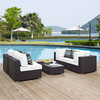 Modway Convene 5 Piece Outdoor Patio Sectional Set EEI-2356-EXP-WHI-SET Espresso White