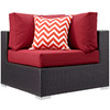 Modway Convene 5 Piece Outdoor Patio Sectional Set EEI-2362-EXP-RED-SET Espresso Red