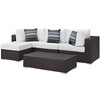 Modway Convene 5 Piece Outdoor Patio Sectional Set EEI-2362-EXP-WHI-SET Espresso White