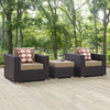 Modway Convene 3 Piece Outdoor Patio Sofa Set EEI-2363-EXP-MOC-SET Espresso Mocha