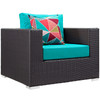 Modway Convene 3 Piece Outdoor Patio Sofa Set EEI-2363-EXP-TRQ-SET Espresso Turquoise