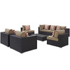 Modway Convene 8 Piece Outdoor Patio Sectional Set EEI-2368-EXP-MOC-SET Espresso Mocha