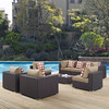 Modway Convene 8 Piece Outdoor Patio Sectional Set EEI-2368-EXP-MOC-SET Espresso Mocha