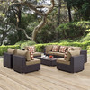 Modway Convene 8 Piece Outdoor Patio Sectional Set EEI-2370-EXP-MOC-SET Espresso Mocha