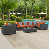 Modway Sojourn 7 Piece Outdoor Patio Sunbrella® Sectional Set EEI-2374-CHC-TUS-SET Canvas Tuscan