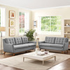 Modway Beguile Living Room Set Upholstered Fabric Set of 2 EEI-2434-GRY-SET Expectation Gray