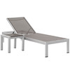 Modway Shore 2 Piece Outdoor Patio Aluminum Set EEI-2470-SLV-GRY-SET Silver Gray