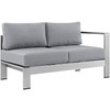 Modway Shore 5 Piece Outdoor Patio Aluminum Sectional Sofa Set EEI-2557-SLV-GRY Silver Gray