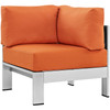 Modway Shore 6 Piece Outdoor Patio Aluminum Sectional Sofa Set EEI-2558-SLV-ORA Silver Orange