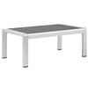 Modway Shore 5 Piece Outdoor Patio Aluminum Sectional Sofa Set EEI-2560-SLV-BEI Silver Beige