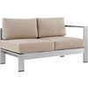 Modway Shore 5 Piece Outdoor Patio Aluminum Sectional Sofa Set EEI-2564-SLV-BEI Silver Beige