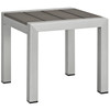 Modway Shore 6 Piece Outdoor Patio Aluminum Sectional Sofa Set EEI-2568-SLV-BEI Silver Beige