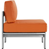 Modway Shore 3 Piece Outdoor Patio Aluminum Sectional Sofa Set EEI-2598-SLV-ORA Silver Orange