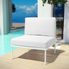 Modway Harmony Armless Outdoor Patio Aluminum Chair EEI-2600-WHI-WHI White White