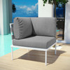 Modway Harmony Outdoor Patio Aluminum Corner Sofa EEI-2601-WHI-GRY White Gray