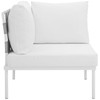 Modway Harmony Outdoor Patio Aluminum Corner Sofa EEI-2601-WHI-WHI White White