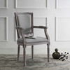 Modway Penchant Vintage French Upholstered Fabric Dining Armchair EEI-2606-LGR Light Gray