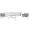 Modway Harmony 7 Piece Outdoor Patio Aluminum Sectional Sofa Set EEI-2620-WHI-WHI-SET