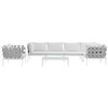 Modway Harmony 7 Piece Outdoor Patio Aluminum Sectional Sofa Set EEI-2620-WHI-WHI-SET