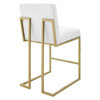 Modway Privy Gold Stainless Steel Upholstered Fabric Counter Stool EEI-3852-GLD-WHI Gold White