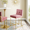 Modway Privy Gold Stainless Steel Performance Velvet Counter Stool EEI-3853-GLD-DUS Gold Dusty Rose