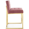 Modway Privy Gold Stainless Steel Performance Velvet Counter Stool EEI-3853-GLD-DUS Gold Dusty Rose