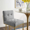 Modway Privy Gold Stainless Steel Upholstered Fabric Bar Stool EEI-3855-GLD-LGR Gold Light Gray