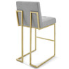 Modway Privy Gold Stainless Steel Upholstered Fabric Bar Stool EEI-3855-GLD-LGR Gold Light Gray