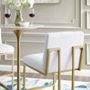 Modway Privy Gold Stainless Steel Upholstered Fabric Bar Stool EEI-3855-GLD-WHI Gold White