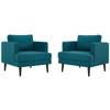 Modway Agile Upholstered Fabric Armchair Set of 2 EEI-4079-TEA Teal