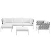 Modway Harmony 6 Piece Outdoor Patio Aluminum Sectional Sofa Set EEI-2626-WHI-WHI-SET White White