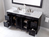 Virtu USA ED-25072-WMRO-ES Avant Styles Talisa 72" Double Bathroom Vanity in Espresso with Italian Carrara White Marble Top and Round Sink with Mirror