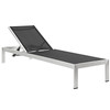 Modway Shore Outdoor Patio Aluminum Chaise with Cushions EEI-2660-SLV-MOC Silver Mocha