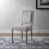 Modway Court Vintage French Upholstered Fabric Dining Side Chair EEI-2682-LGR Light Gray